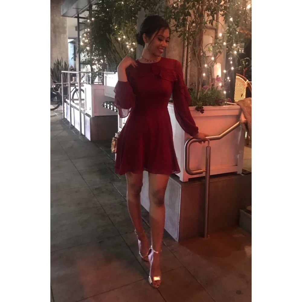 Lulus Doll-Like Ruffle Long Sleeve Skater Dress - Picture 7 of 10